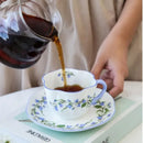 DecorBites™ Bone China Coffee Cup and Saucer Set for Home and Office