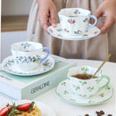 DecorBites™ Bone China Coffee Cup and Saucer Set for Home and Office