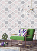 Pastel Geometric Marble Wallpaper