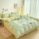 DecorBites™ Cartoon Embroidery Bedding Set for Single & Double Sleepers