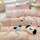 Pastel green cartoon towel embroidery bedding set bedroom decor