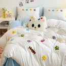 Pastel green cartoon towel embroidery bedding set bedroom decor