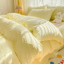 Pastel green fresh bubble yarn bedding set bedroom quilted duvet cover