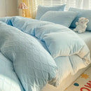 Pastel green fresh bubble yarn bedding set bedroom quilted duvet cover