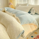 Pastel green fresh bubble yarn bedding set bedroom quilted duvet cover