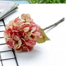 Pastel hydrangea branch silk flower bouquet dining room decor