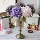 Pastel hydrangea branch silk flower bouquet dining room decor