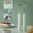 Pastel pink & blue electric milk frother kitchen coffee mixer