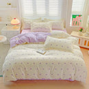 Pastel pink & cream butterfly cozy cotton bedding set bedroom