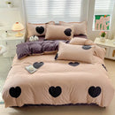 Pastel pink & cream butterfly cozy cotton bedding set bedroom