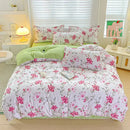 Pastel pink & cream butterfly cozy cotton bedding set bedroom