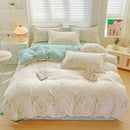 Pastel pink & cream butterfly cozy cotton bedding set bedroom