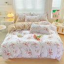 Pastel pink & cream butterfly cozy cotton bedding set bedroom