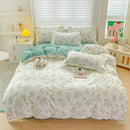 Pastel pink & cream butterfly cozy cotton bedding set bedroom