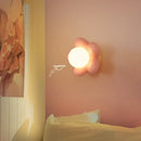Pastel pink cream flower wall lamp for bedroom lighting