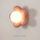 Pastel pink cream flower wall lamp for bedroom lighting