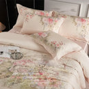 Pastel pink floral egyptian cotton bedding set bedroom duvet cover