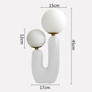 Pastel pink glass ball table lamp bedroom dual glowing spheres