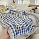 Pastel pink & white cartoon bear printed summer quilt bedroom blanket
