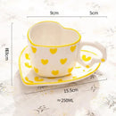 Pastel polka dot 250ml coffee cup and saucer set dining room ceramic