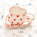 Pastel polka dot 250ml coffee cup and saucer set dining room ceramic