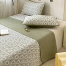 Pastel quilted cotton bed cover soft anti-slip tatami mat bedroom