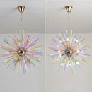 Pastel starburst dandelion chandelier glass pendant light bedroom
