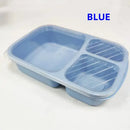 Pastel wheat straw bento box set kitchen three compartment lunch box