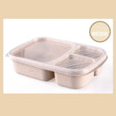 Pastel wheat straw bento box set kitchen three compartment lunch box