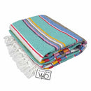 100% Cotton Serape Blanket - Mint Pastel