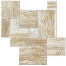 Patara Beige Vein-cut Travertine Pattern Tumbled Pavers - Full Truckload product shot top view