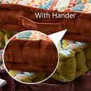 Patchwork bohemian mandala velvet floor cushion reading nook decor