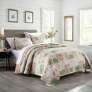 Patchwork rust & cream floral coverlet bedding set bedroom bedspread
