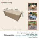 Patio Set Cover For Rectangular or Oval Table 84"L x 44"W x 25"H Classic Taupe