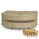 Patio Set Cover For Oval or Rectangular Table 110"L x 65"W x 38"H Classic Taupe