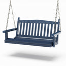 SimplyPoly 4 Foot Amish Made Mission Recycled Plastic Porch Swing, Birchwood Wood Grain