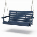 SimplyPoly 4 Foot Amish Made Signature Recycled Plastic Porch Swing, Weathered Wood