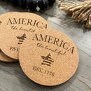 Patriotic American Themed Coaster Set | Slate, Wood or Cork | 4 of July Coasters
