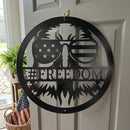 Custom Metal Wall Art - Personalized Patriotic Eagle Monogram Sign