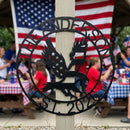 Custom Metal Wall Art - Personalized Patriotic Eagle Sign