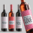 Pattern Valentine Wine Label Set