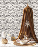 Pattern with Cute Owls Wallpaper