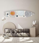 Pattern with Doodle Circles Acrylic Surfboard Wall Art