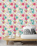 Pattern with Flowers Wallpaper