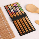Patterned bamboo sushi maker set with knife and spoon kitchen kit