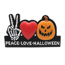 Peace Love Halloween Plaque