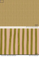 Dolce Stripe Wallpaper, peach and chartreuse