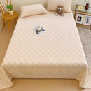 Peach & cream geometric bed sheet set bedroom textured bedspread