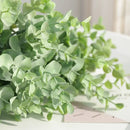 Peach & green eucalyptus leaves artificial arrangement living room vase
