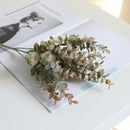 Peach & green eucalyptus leaves artificial arrangement living room vase